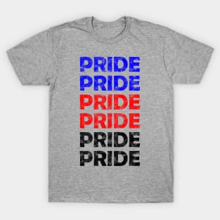 Polyamory Pride Flag Colors Repeating Text Design T-Shirt